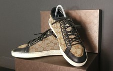 Womens Gucci GG Beige Ebony Trainers Size 5 Used Perfect Condition