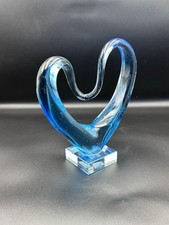 Art Glass Aqua Coloured Heart