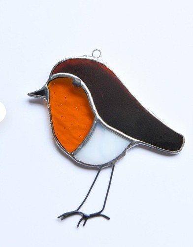 Robin handmade stained glass - robin,