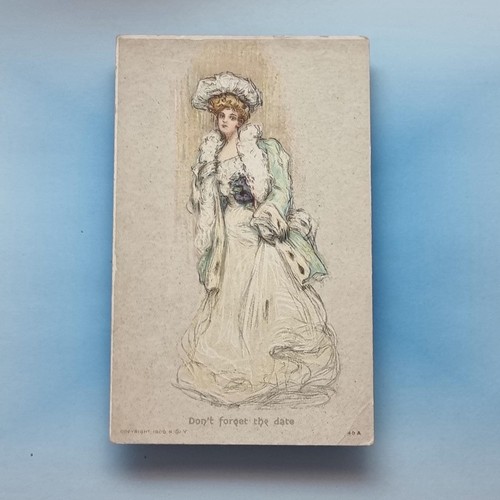 Glamour postcard c1909 - c1909, ermine