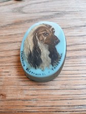Beautiful Hand Painted Afghan Hound Brooch