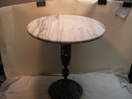 Vintage brass base and marble - base,