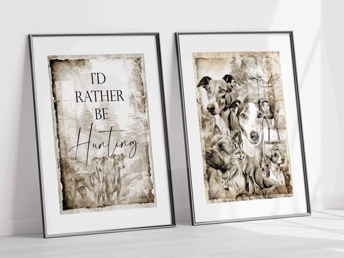 Dogs wall art print working - art,
