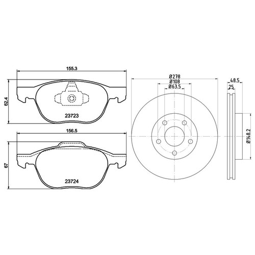 Mintex front brake - discs, &