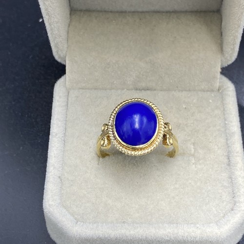 14ct gold and lapis lazuli - and,