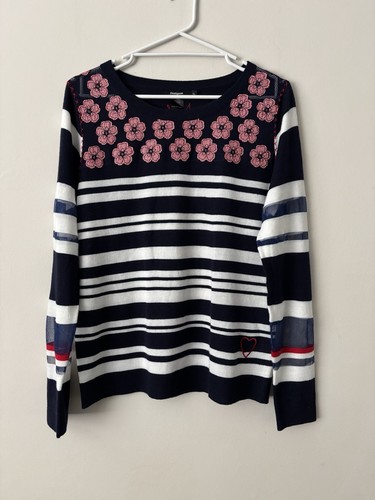 Desigual navy white striped - white,