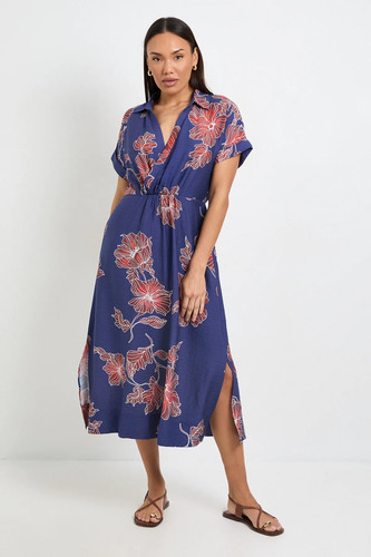 Wallis navy fit flare - fit, dress