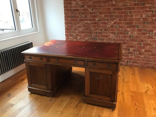 Antique partners desk - antique, mahogany