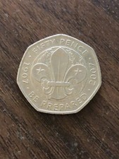 50p Coin 2007 Scouts 100th