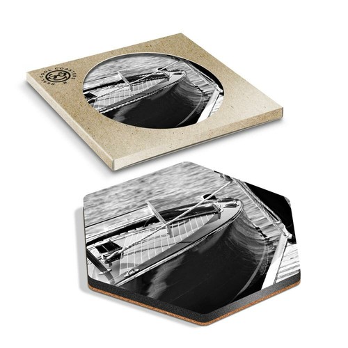 Hexagon coaster bw - hexagon,
