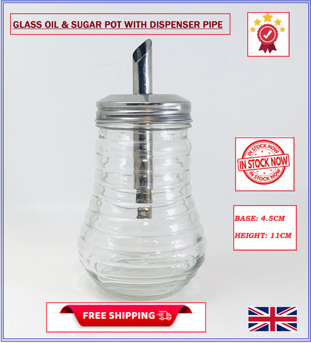 Glass sugar pot - glass,