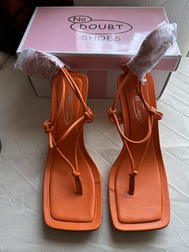 Orange heels that tie the - up,
