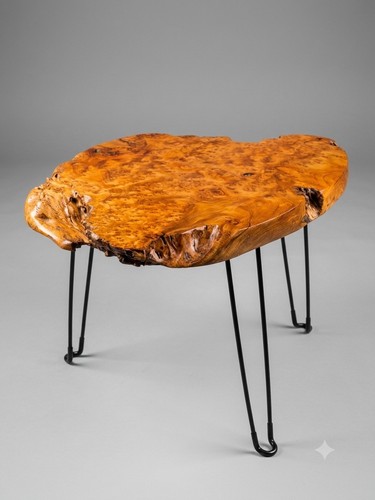 Cedar burl wood side table - burl,