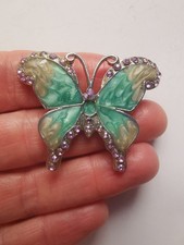 Vintage Silver Tone Enamel