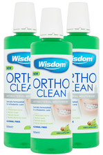 Wisdom 500ml Ortho Clean Mouthwash - Pack of 3