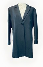 M&S Tailoring UK 20 Dark Navy Longline Coat - 1 Button Front