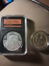 Moon Landing Silver Coin Apollo 11 Star NASA Wars Trek Space NASA Astronomy Old