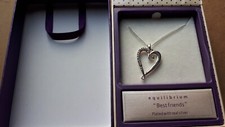 Silver Plated Necklace Heart Pendant Best Friend