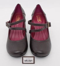 HOTTER SHOES VANESSA CHOCOLATE MARY JANE RETRO VINTAGE HEELS UK SIZE 3 PRE-LOVED