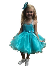 Girl's Blue Glitz Cupcake Pageant Dress Formal Dresses NO SIZE TAG