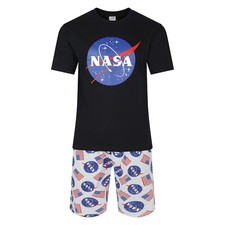 Mens Short Pyjama Set NASA Space Explorer PJ Sets Sleep Lounge Wear S to XL New