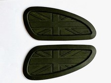 ‘MOTONE CUSTOMS’ UNION JACK BLACK RUBBER KNEE PADS TO SUIT R.E. INTERCEPTOR ETC