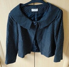 Kaliko Ladies Black Polka Dot Short Box Jacket Size 18 Special Occasion