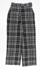 Topshop Women Black Plaid