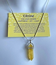 Citrine Pendant  Genuine Yellow Gemstone Necklace Healing Crystal Jewellrey