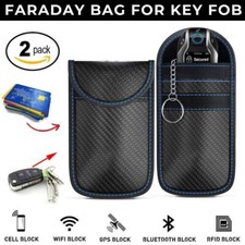 2x Car Key Signal Blocker Case Faraday Cage Fob Pouch RFID Keyless Blocking Bag