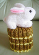 Doll hand knit toilet roll cover retro style rabbit unique novelty