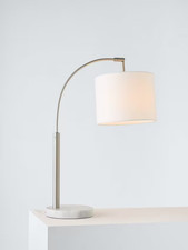 JOHN LEWIS ANGUS ARCHED  TABLE LAMP  STEEL/WHITE
