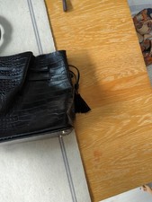 Black Crocodile Faux Leather