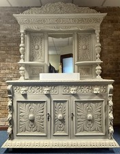 Late Victorian Carved & Painted Bathroom Vanity Unit