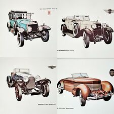 Vintage Set Of 4 Art Lithograph Prints 14" x 11" - Bentley, Rolls Royce, Hispano