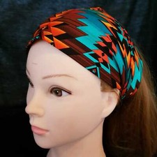 Navajo Influenced Native American Bandana Hair Head Band Inca Aztec Ladies Biker
