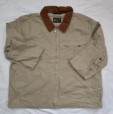 Carhartt Detroit Duck Jacket, Relaxed Fit, XL, Sand Dune, Blanket Lined