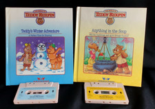 Worlds of Wonder Teddy Ruxpin 2 x bks & tapes Winter Adventure/Anything In Soup