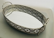Mirrored Silver Oval Tray 
