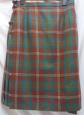 Vintage Kilt Traditional Pure New Wool Hector Russel Kiltmaker Green Tartan New