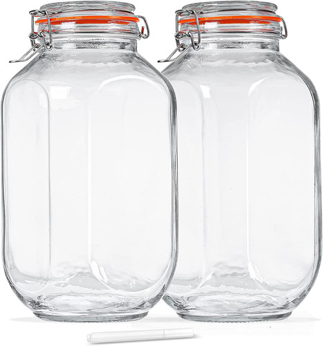 Gallon square glass storage - glass,