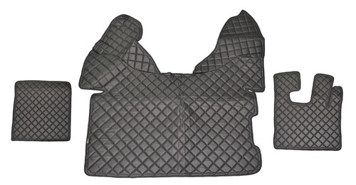 Black set eco leather floor - leather,