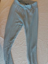 Ladies Leggings Unbranded Size M/L Stretch Blue 19712