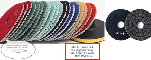 Stone concrete polisher pad - 5",