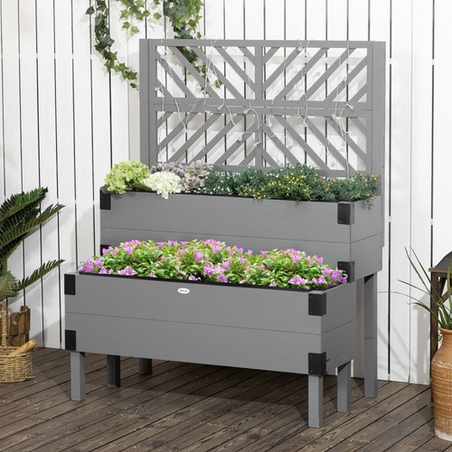 Raised garden bed with trellis - bed,