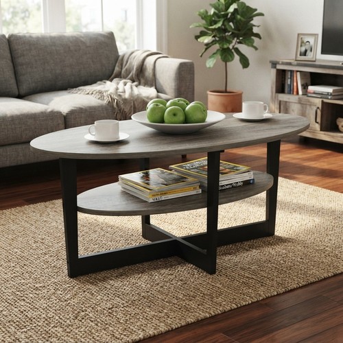 Tier oval coffee table - table, with