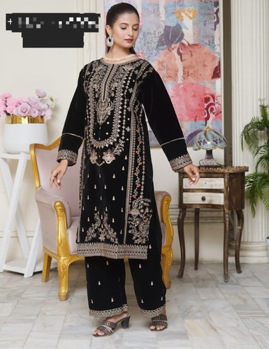 Velvet piece suit - suit, ,shalwar