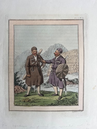 1800 antique print - antique, two