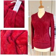 Eyelash Knit V Neck Jumper |