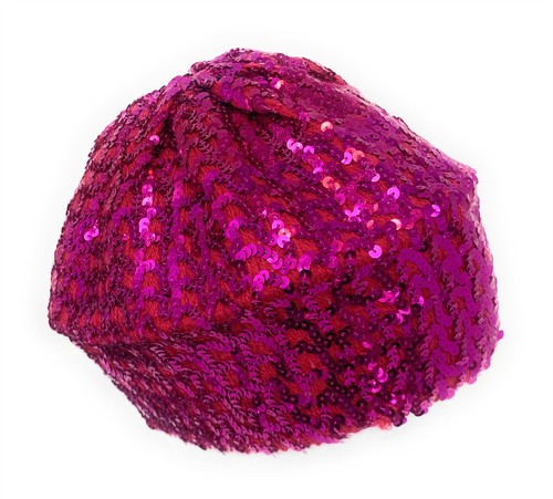 Hot pink sequin elastic - hot,